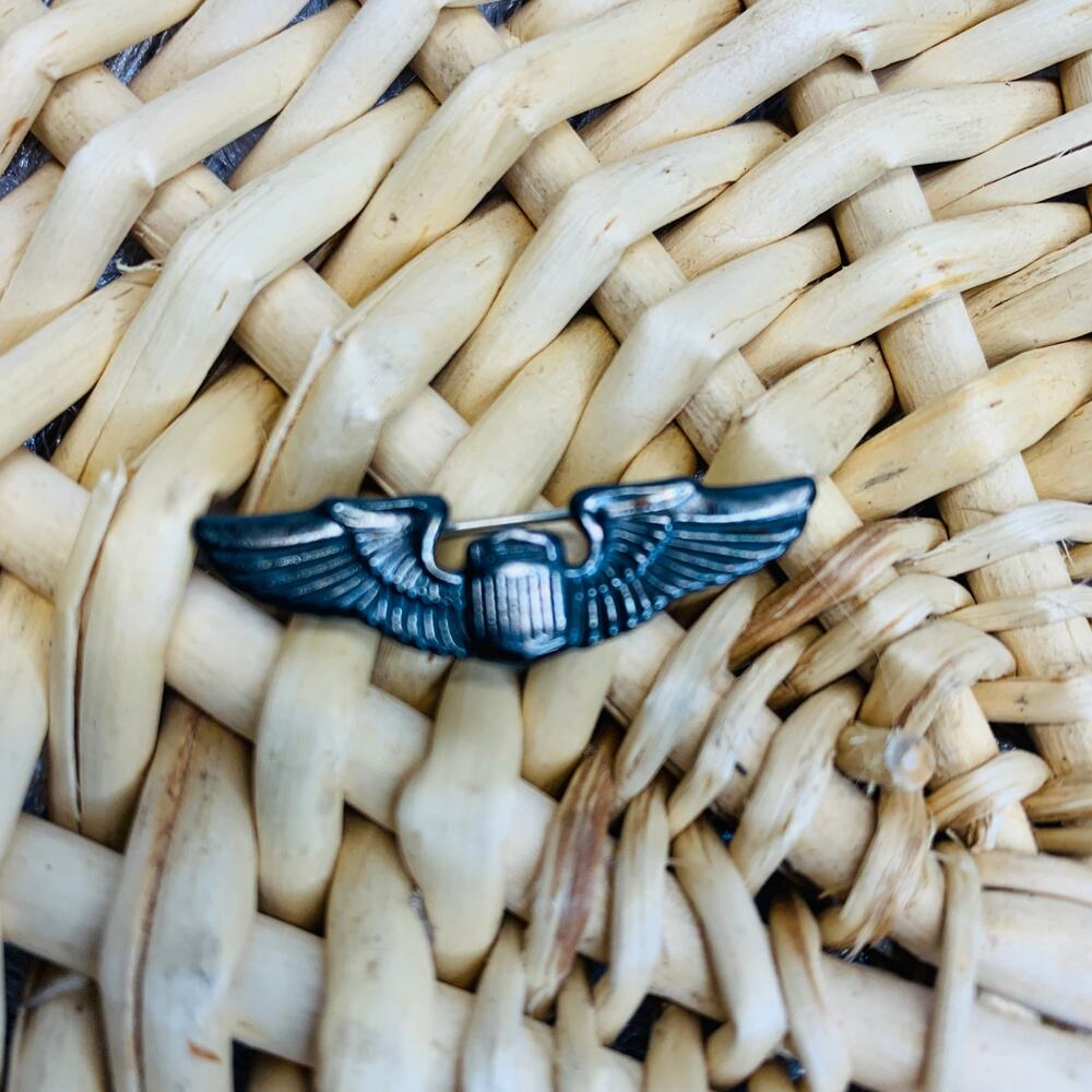 Sterling Silver Wings Pin 1.25" x 3/8"